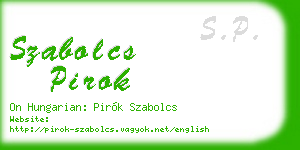 szabolcs pirok business card